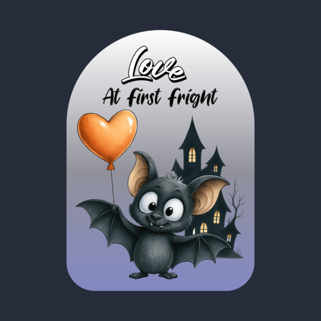 Love at First Fright Bat – Cute Halloween Balloon Design by Kathy Hawke