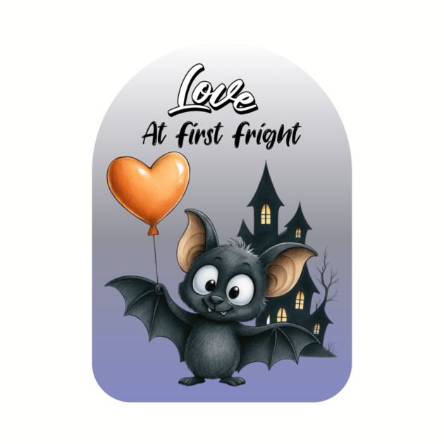 Love at First Fright Bat – Cute Halloween Balloon Design by Kathy Hawke