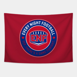 Every Night Football "Circular Slogan" (Royal & Red) Tapestry