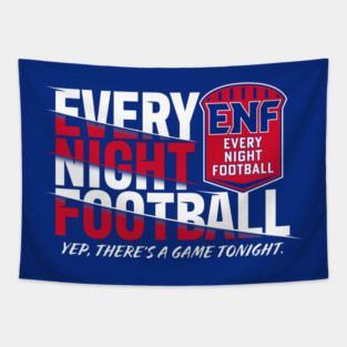 Every Night Football "Slant Route" (Wht/Red/Royal) Tapestry