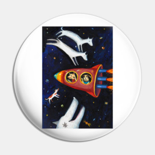 Cosmic Adventure: Pets in Space Pin