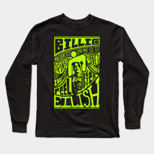 Pop Star Graphic Billie Eilish Design Long Sleeve T-Shirt