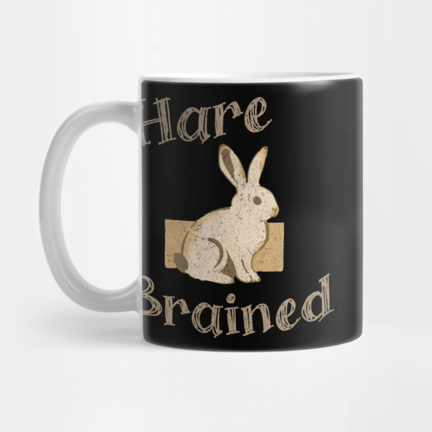 Hare Brained — Funny Bunny Pun, Vintage Rabbit Illustration by DonWillisJrArt