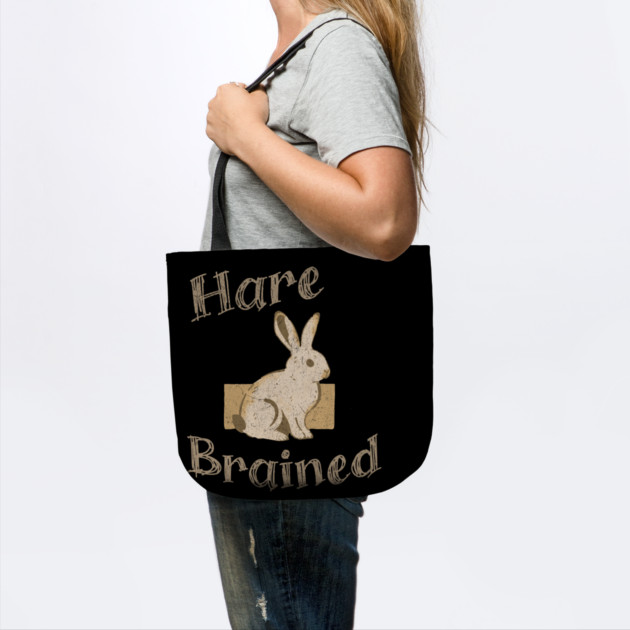 Hare Brained — Funny Bunny Pun, Vintage Rabbit Illustration by DonWillisJrArt