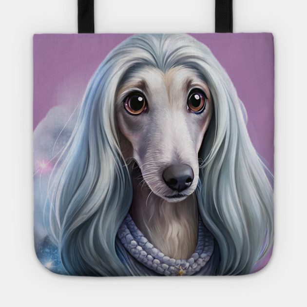 Afghan Hound Puppy in Cosmic Glow – Fantasy Dog Art Tote by IamActiveDog
