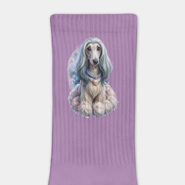 Afghan Hound Puppy in Cosmic Glow – Fantasy Dog Art by IamActiveDog