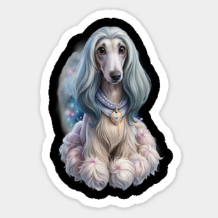 Afghan Hound Puppy in Cosmic Glow – Fantasy Dog Art Magnet