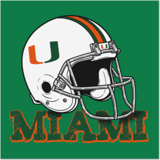 Retro Helmet Miami Hurricanes Posters and Art