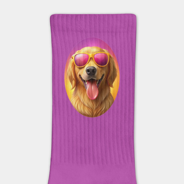 Cool Golden Retriever with Sunglasses | Fun Summer Dog Illustration by IamActiveDog