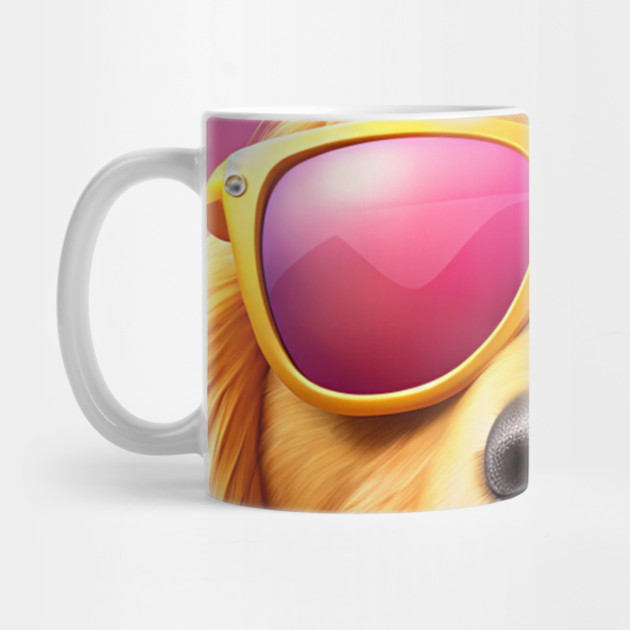 Cool Golden Retriever with Sunglasses | Fun Summer Dog Illustration by IamActiveDog