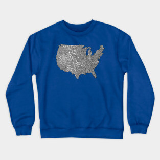 Line Map of the United States Crewneck Sweatshirt