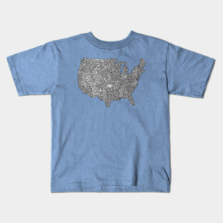 Line Map of the United States Kids T-Shirt