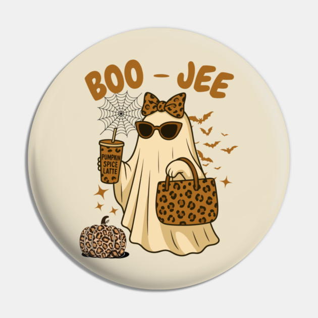 Coquette Leopard Print Boo Jee Ghost Halloween Pin by The WYLD Tribe