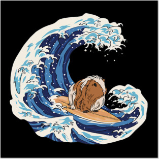 Guinea Pig Surfing Guinea Pig Surfboard Guinea Pig Posters and Art