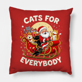 Cats For Everybody Santa Pillow
