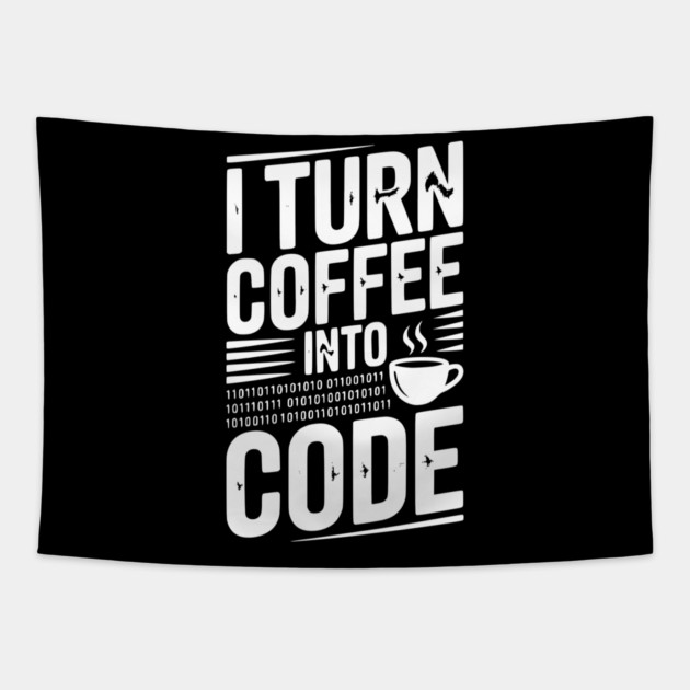 I Turn Coffee Into Code Tapestry by Frank Ring