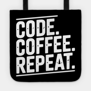 Code Coffee Repeat Tote