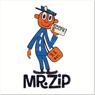 USPS Retro Mailman Design – Postal Worker Mr.zip Posters and Art