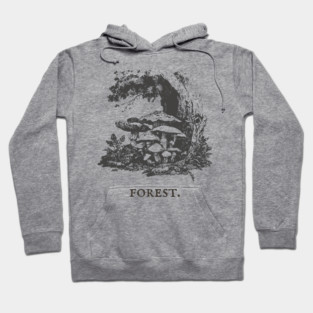 Forest Floor Mushrooms Vintage Fairytale Illustration Hoodie