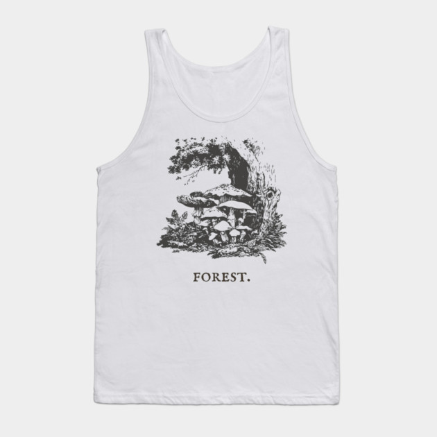 Forest Floor Mushrooms Vintage Fairytale Illustration Tank Top by TuncGK