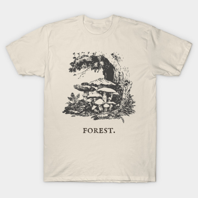Forest Floor Mushrooms Vintage Fairytale Illustration T-Shirt by TuncGK