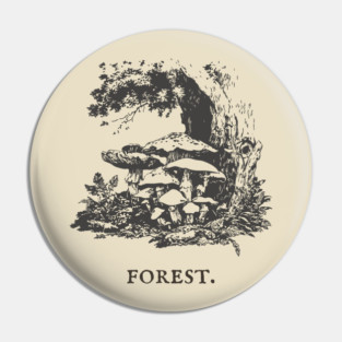 Forest Floor Mushrooms Vintage Fairytale Illustration Pin