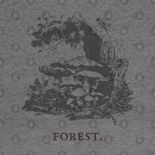 Forest Floor Mushrooms Vintage Fairytale Illustration by TuncGK