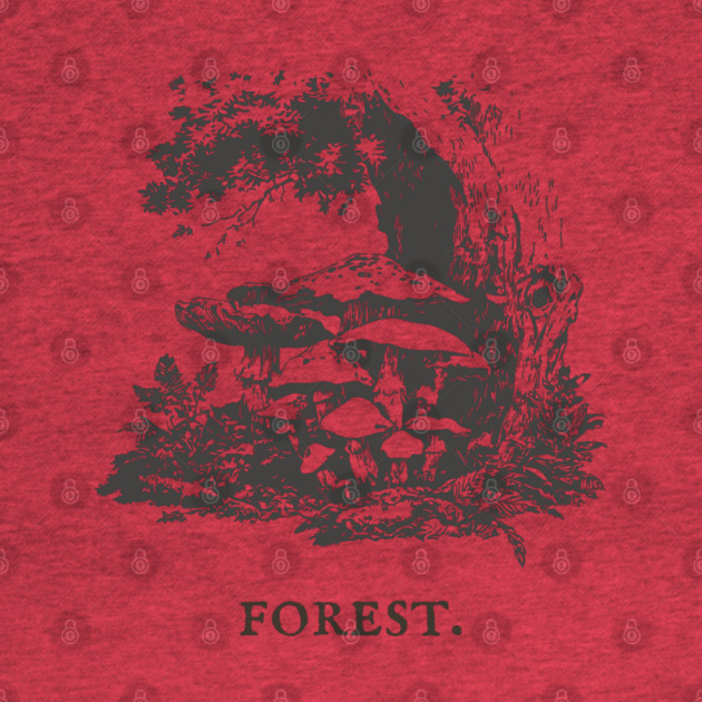 Forest Floor Mushrooms Vintage Fairytale Illustration by TuncGK