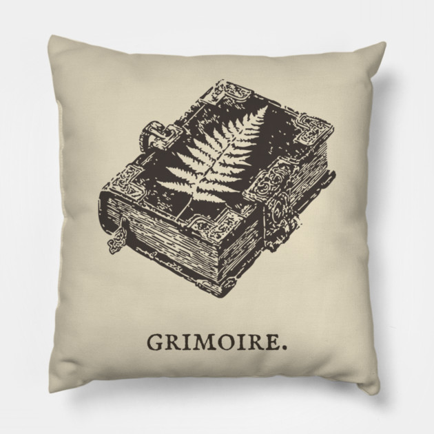 Ancient Grimoire Book of Spells Illustration Pillow by TuncGK