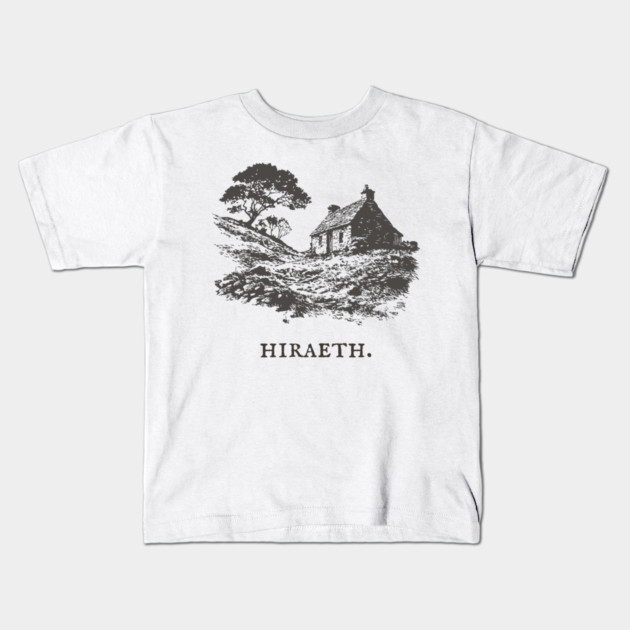 Hiraeth Welsh Word for Nostalgic Longing Illustration Kids T-Shirt by TuncGK