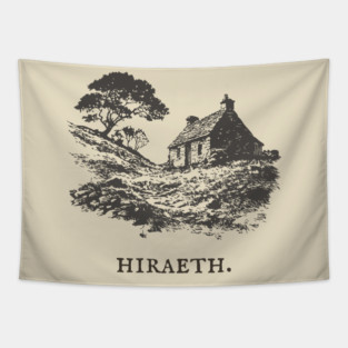 Hiraeth Welsh Word for Nostalgic Longing Illustration Tapestry