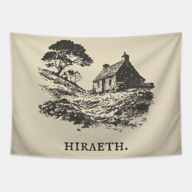 Hiraeth Welsh Word for Nostalgic Longing Illustration Tapestry by TuncGK