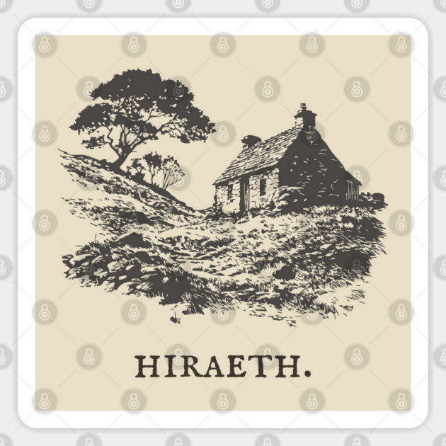 Hiraeth Welsh Word for Nostalgic Longing Illustration Sticker by TuncGK