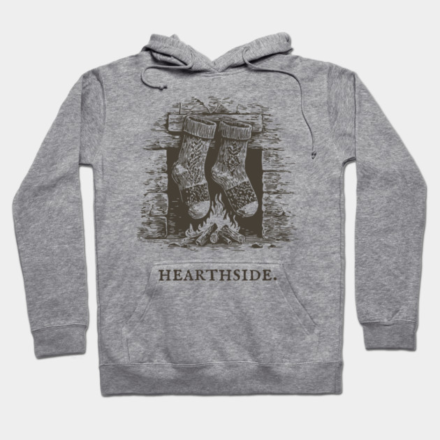 Cozy Fireplace Hearthside with Knit Socks Hoodie by TuncGK