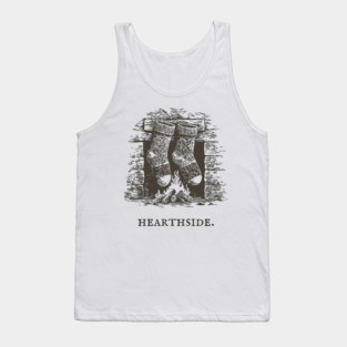Cozy Fireplace Hearthside with Knit Socks Tank Top