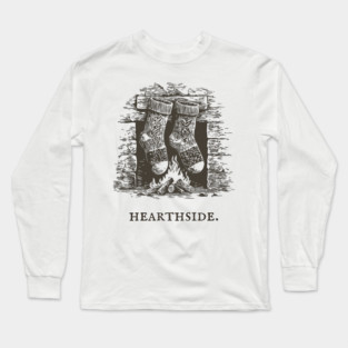 Cozy Fireplace Hearthside with Knit Socks Long Sleeve T-Shirt