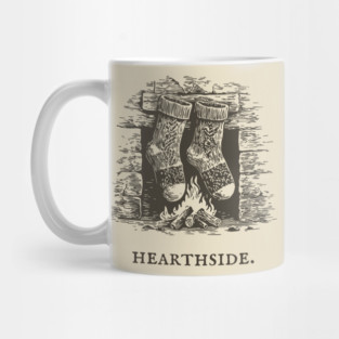 Cozy Fireplace Hearthside with Knit Socks Mug