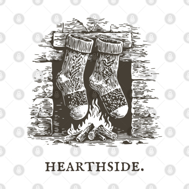 Cozy Fireplace Hearthside with Knit Socks by TuncGK