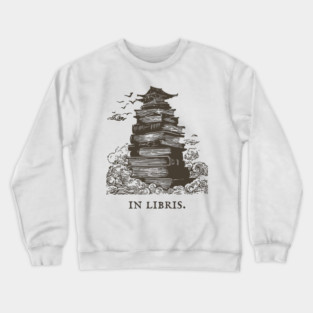 In Libris Tower of Books for the Scholar Crewneck Sweatshirt