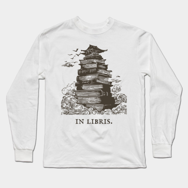 In Libris Tower of Books for the Scholar Long Sleeve T-Shirt by TuncGK