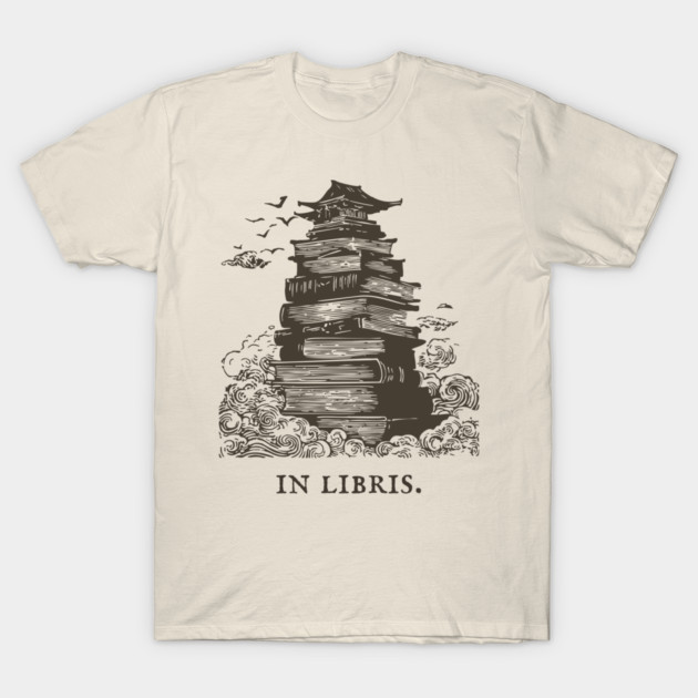 In Libris Tower of Books for the Scholar T-Shirt by TuncGK