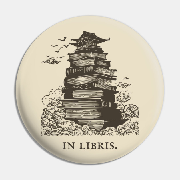In Libris Tower of Books for the Scholar Pin by TuncGK