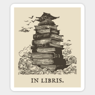 In Libris Tower of Books for the Scholar Sticker
