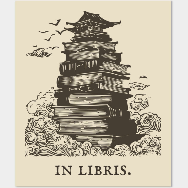 In Libris Tower of Books for the Scholar Wall Art by TuncGK
