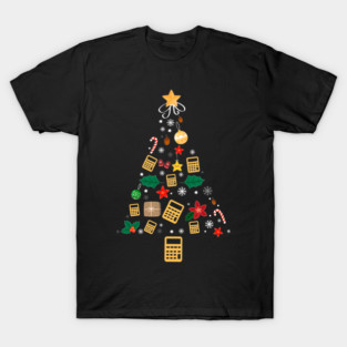 Accountant Calculator Christmas Tree Funny Xmas CPA Accounting Gift T-Shirt