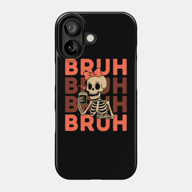 Cute Skeleton Girl Halloween Phone Case by The WYLD Tribe