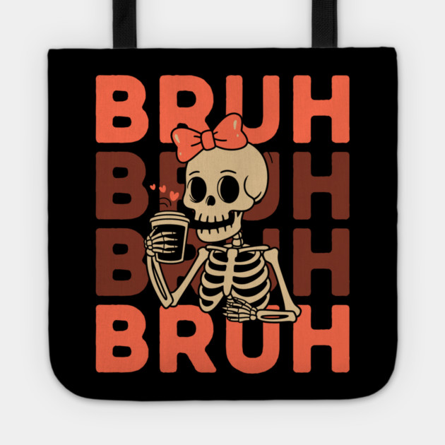 Cute Skeleton Girl Halloween Tote by The WYLD Tribe