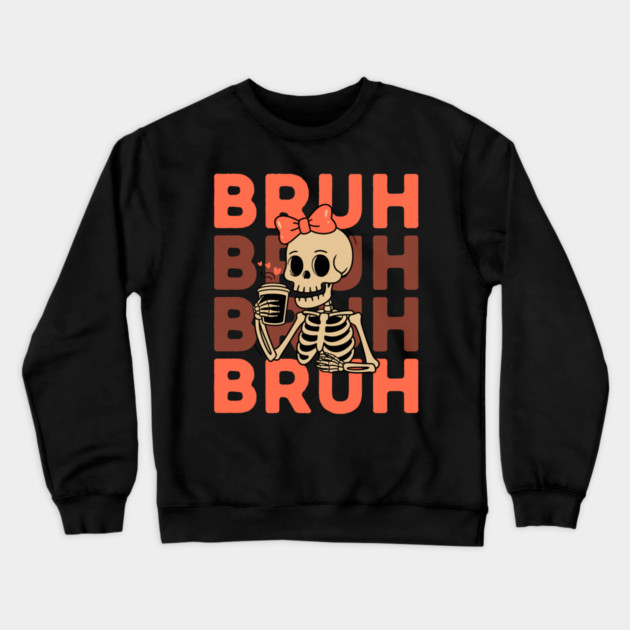 Cute Skeleton Girl Halloween Crewneck Sweatshirt by The WYLD Tribe
