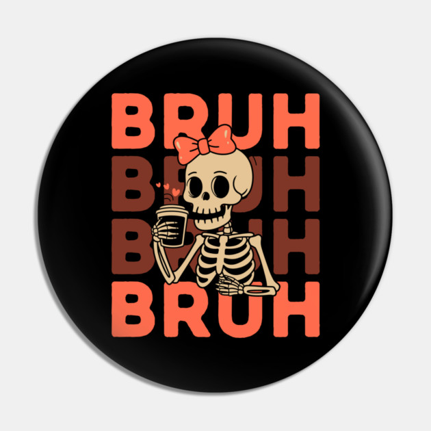 Cute Skeleton Girl Halloween Pin by The WYLD Tribe