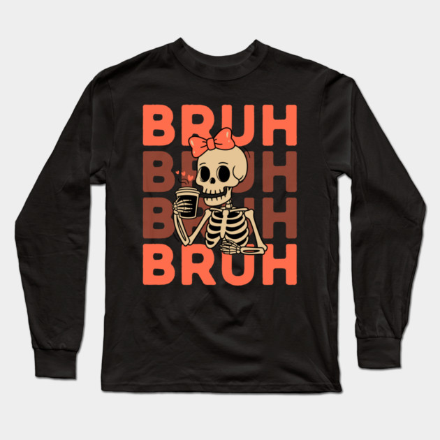 Cute Skeleton Girl Halloween Long Sleeve T-Shirt by The WYLD Tribe